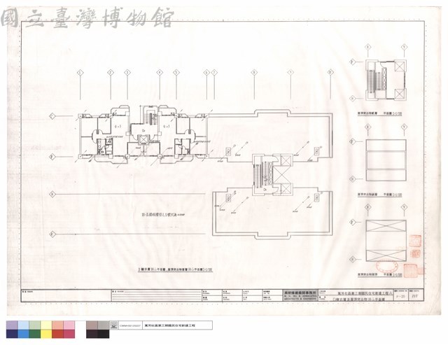 D棟玖層及屋頂突出物排水平面圖藏品圖，第1張