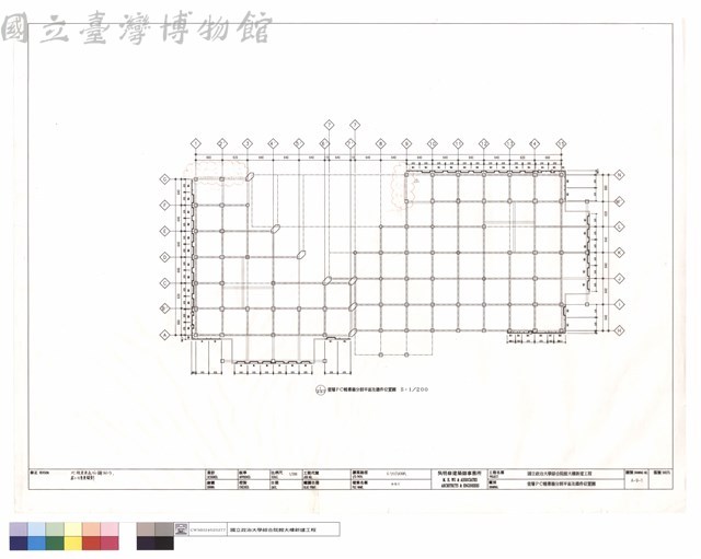 壹層PC帷幕牆分割平面及鐵件位置圖藏品圖，第1張