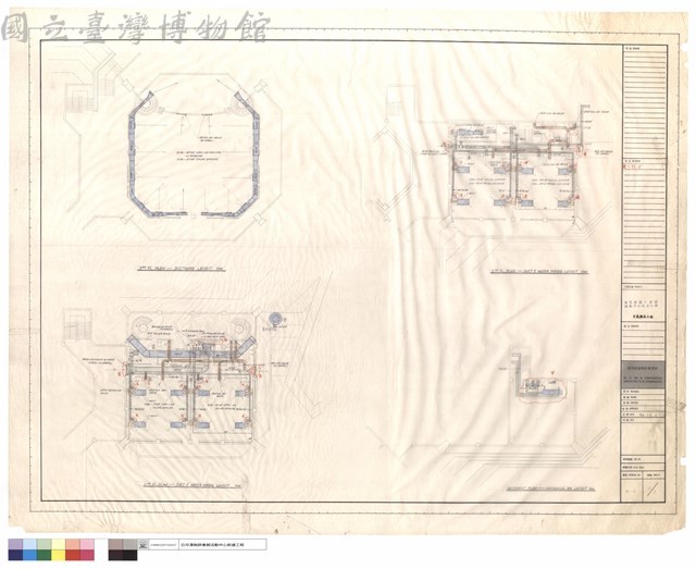 BASEMENT PLAN-MECHANICAL RM. LAYOUT, 1 ST FL. PLAN-DUCT & WATER PIPING LAYOUT, 2 ND FL. PLAN-DUCT & WATER PIPING LAYOUT, 3 RD FL. PLAN-DUCTWORK LAYOUT藏品圖，第1張