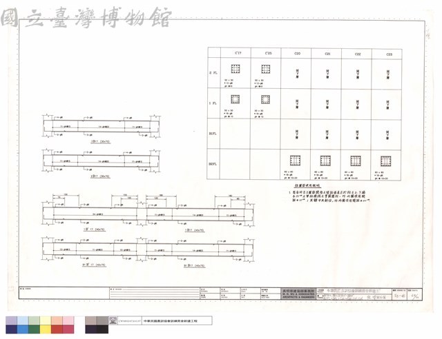 B1B17,1B17,B1B17'~3B17',B2FL~2FL之C20~C23,C17',C25'柱、梁配筋圖藏品圖，第1張