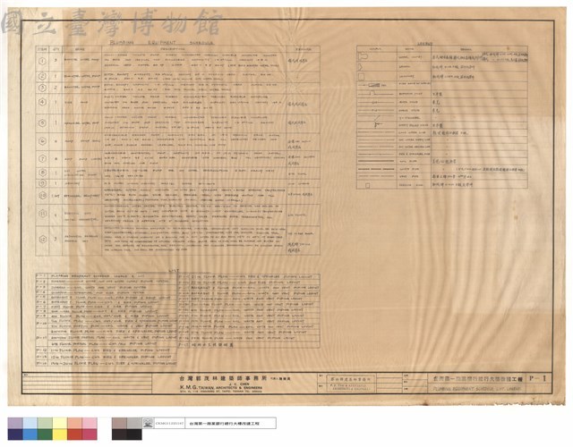 PLUMBING EQUIPMENT SCHEDULE, LIST, LEGEND藏品圖，第1張