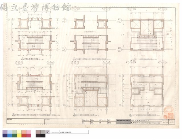 B棟2F~RF、C,G棟3~RF、DEF棟3F~R1F樓梯平面圖藏品圖，第1張