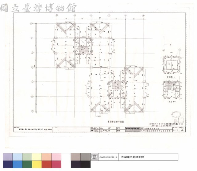 F,G棟屋頂層及突出物結構平面圖藏品圖，第1張