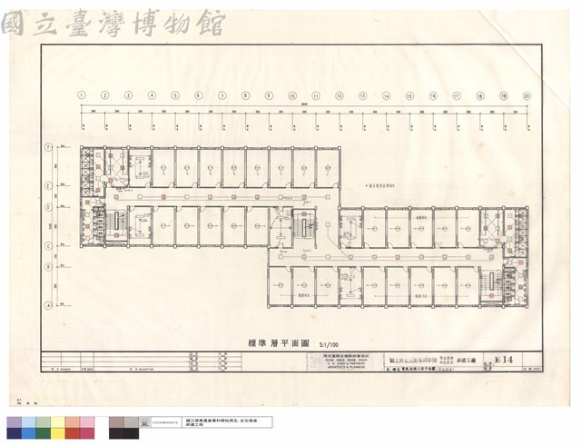 貳~肆層電氣設備工程平面圖(男生宿舍)藏品圖，第1張