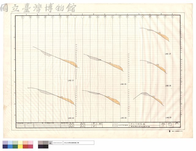 開挖整地前後縱斷面藏品圖，第1張
