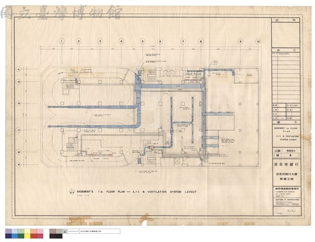 BASEMENT 1 st. FLOOR PLAN  A/C & VENTILATION SYSTEM LAYOUT藏品圖，第1張
