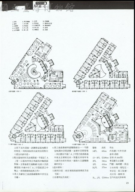 (二層平面圖、標準層平面圖、十三層平面圖、十四層平面圖)藏品圖，第1張