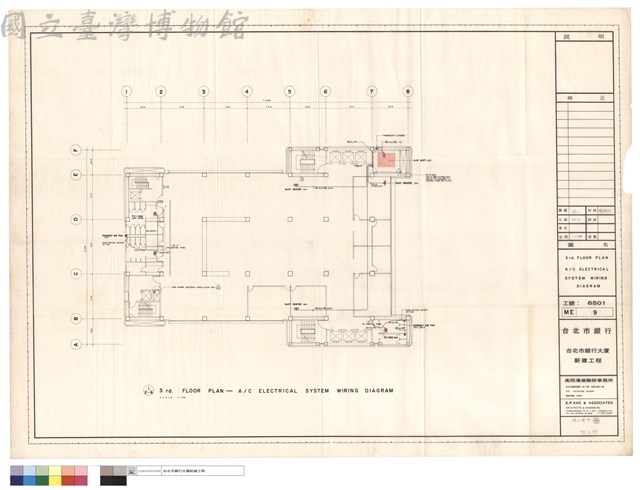 3 rd. FLOOR PLAN A/C ELECTRICAL SYSTEM WIRING DIAGRAM藏品圖，第1張