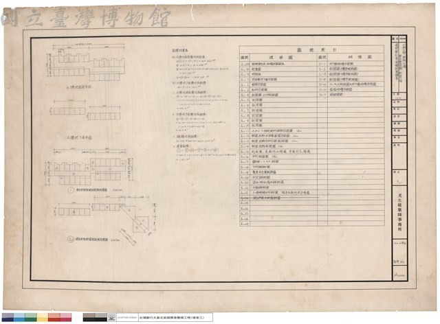 圖號索引表、面積計算圖表藏品圖，第1張