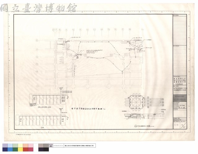 地下貮層幹線動力平面圖,地板線槽施工示意圖藏品圖，第1張