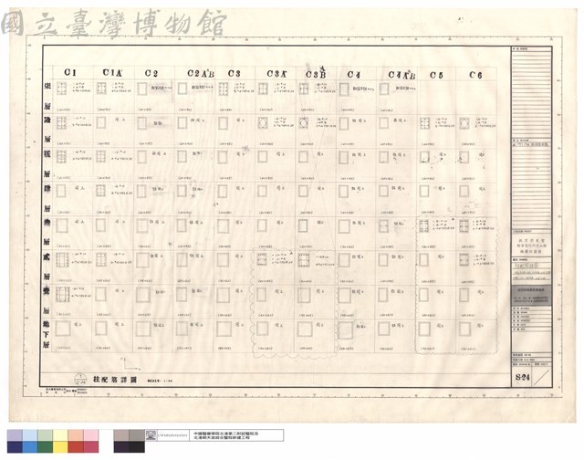 柱配筋詳圖、C1,C1A,C2,C2AB.C3,C3A,C3B,C4,C4AB,C5,C6藏品圖，第1張