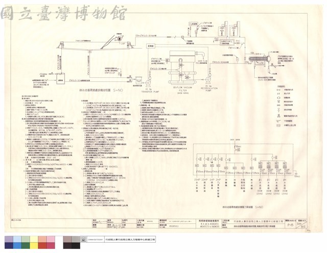 游泳池循環過濾設備流程圖,規範說明及電力單線圖藏品圖，第1張