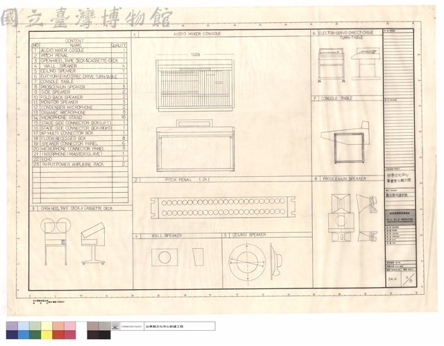 舞台音響器材表藏品圖，第1張