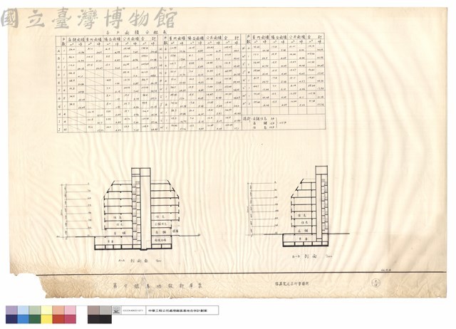 各戶面積分配表.A-A剖面圖.B-B剖面藏品圖，第1張