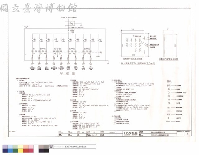 300人份汙水處理單線圖及計算式藏品圖，第1張