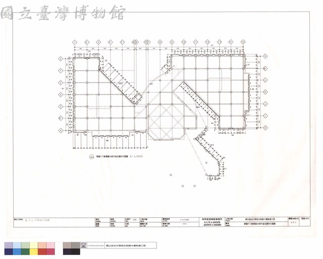 肆層PC帷幕牆分割平面及鐵件位置圖藏品圖，第1張