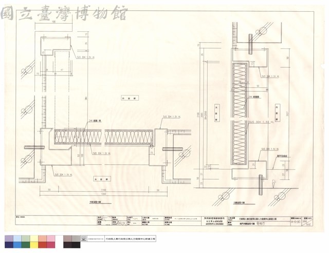 推門平斷面現寸圖(電梯廳)藏品圖，第1張