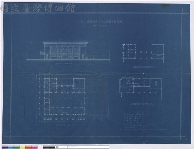 FRONT ELEVATION、GROUND FLOOR PLAN、SECOND FLOON PALN、BASEMENT FLOOR PLAN 藏品圖，第1張