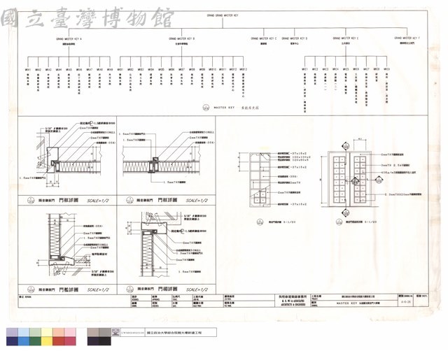 MASTER KEY系統圖及隔音門大樣圖藏品圖，第1張