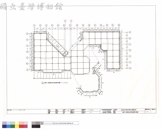 柒層PC帷幕牆分割平面及鐵件位置圖藏品圖，第1張