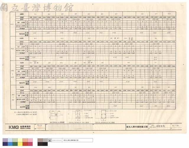 B6F,B4F~B5F梁配筋表藏品圖，第1張