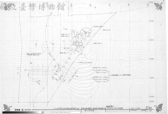 小平台B及TP1位置圖、軸線圖(2)藏品圖，第1張