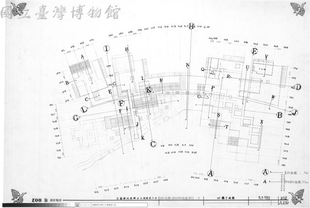 長剖面圖、詳細剖面圖索引-5、四樓平面圖藏品圖，第1張