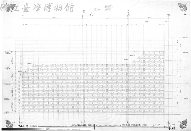女廁洗手台部紅磚牆立面圖(外面)藏品圖，第1張