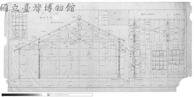 正視圖、橫剖面之背視圖、縱剖面圖藏品圖，第1張