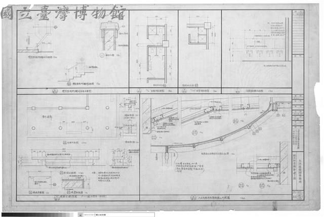 浴廁面鏡立面圖、T11 T12浴廁平面圖、入口大廳吊平頂剖面詳藏品圖，第1張