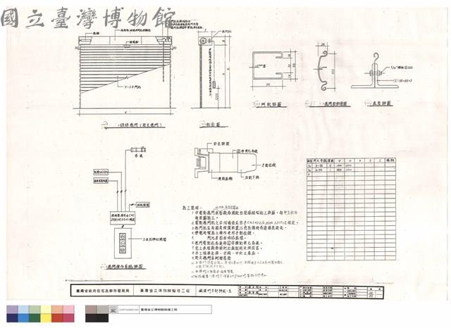 鐵捲門各部詳圖-表藏品圖，第1張