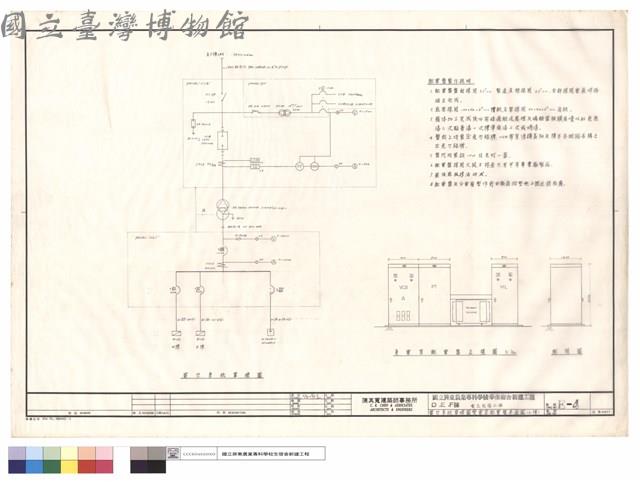 電力系統單線圖變電室配電盤平面圖(D棟)藏品圖，第1張