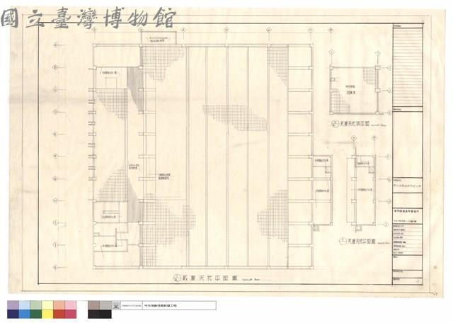 貮層天花板平面圖、夾層天花板平面圖、夾層天花平面藏品圖，第1張