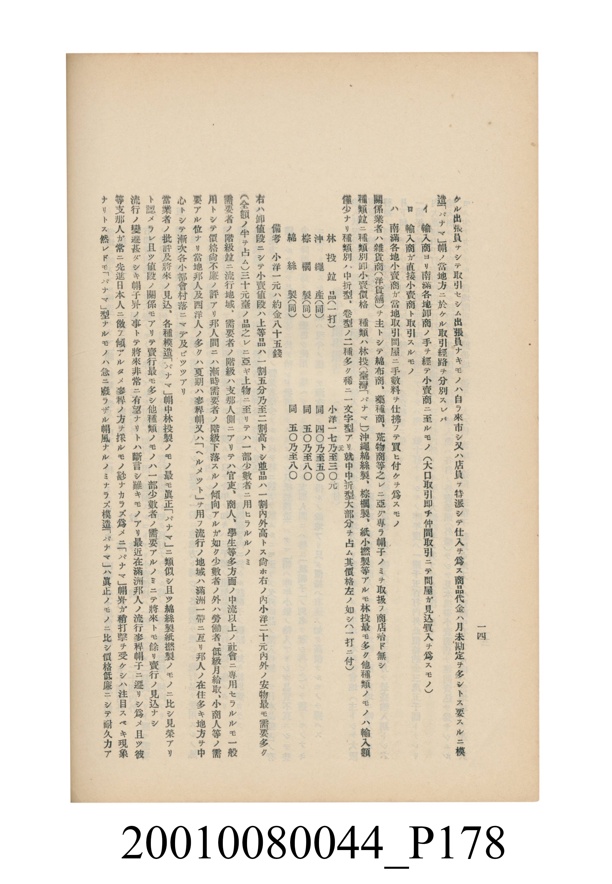 臺灣總督府民政部殖產局發行《林投帽製造業調查》 (共254張)