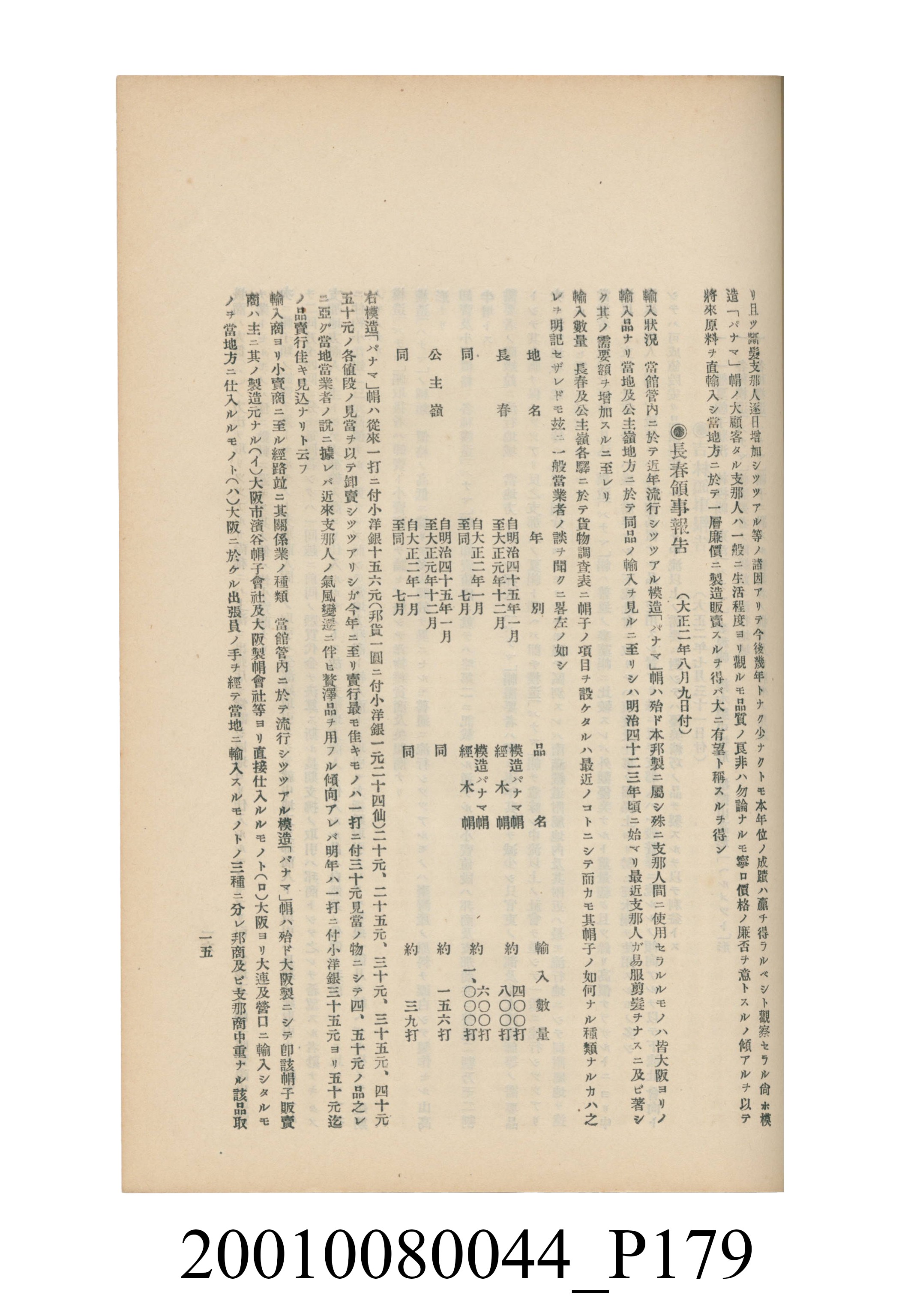臺灣總督府民政部殖產局發行《林投帽製造業調查》 (共254張)