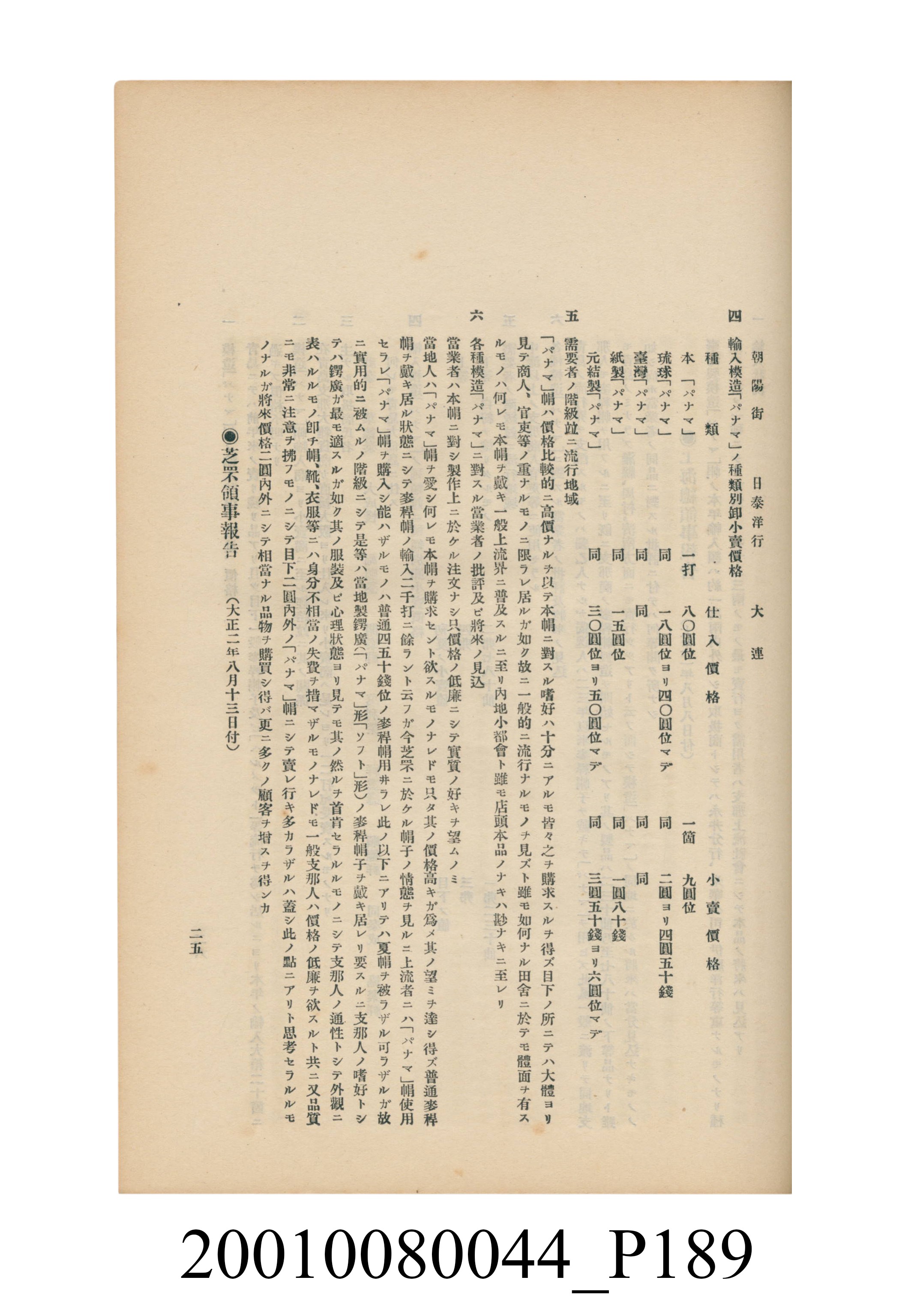 臺灣總督府民政部殖產局發行《林投帽製造業調查》 (共254張)