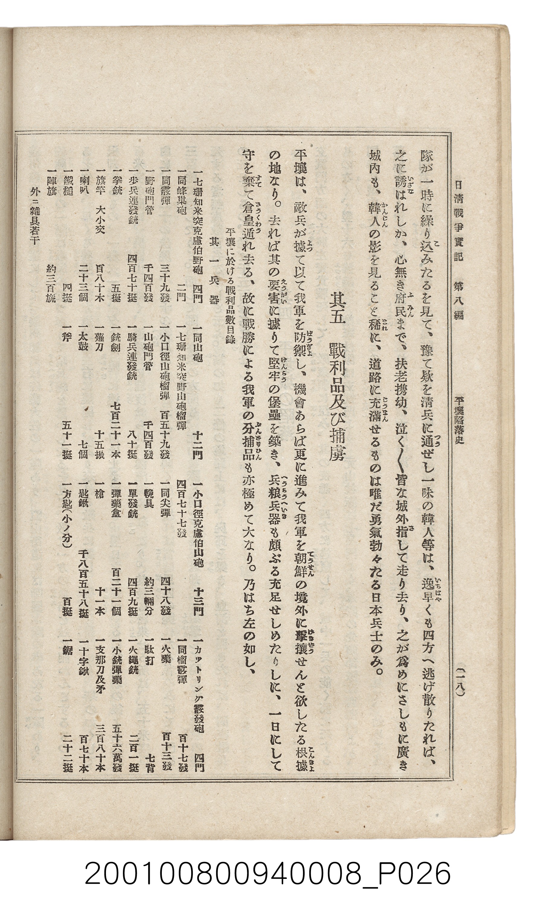 博文館發行《日清戰爭實紀》第八編 (共140張)