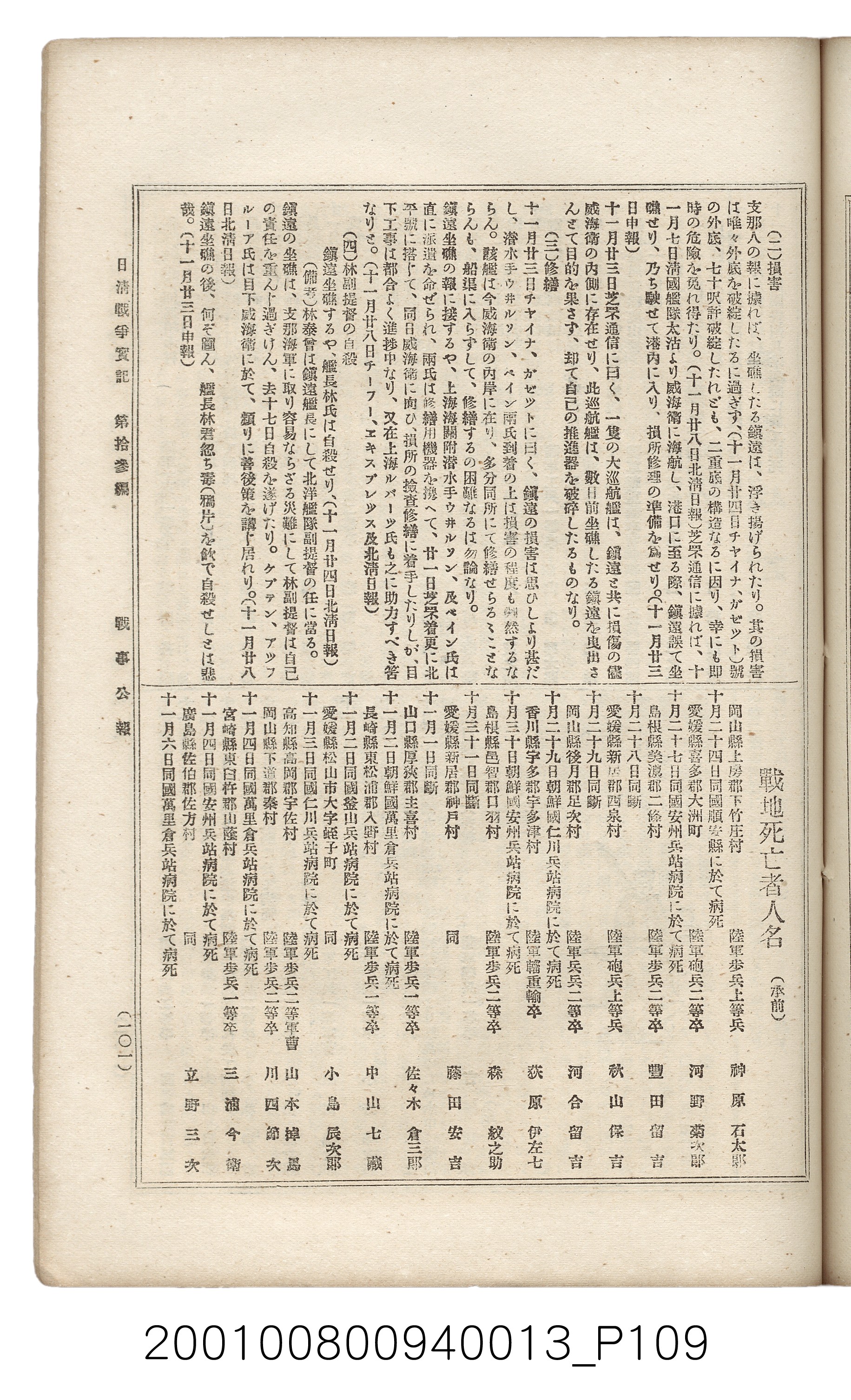 博文館發行《日清戰爭實記》第拾三編 (共140張)