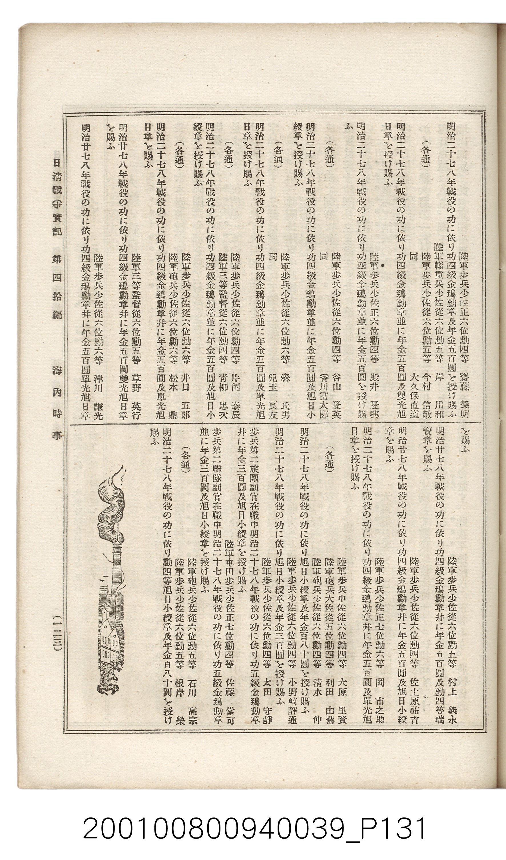 博文館發行《日清戰爭實記》第四拾編 (共148張)