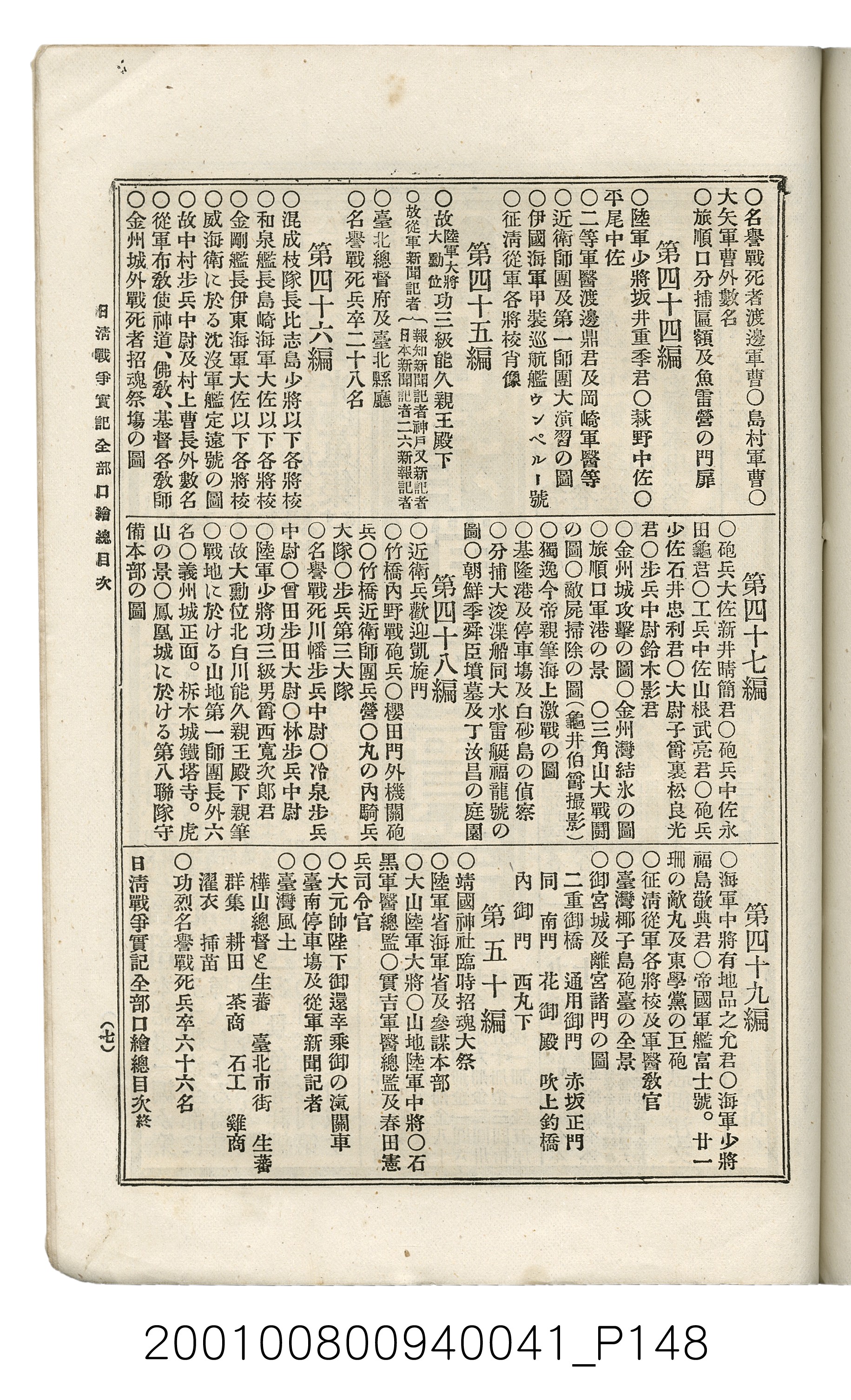 博文館發行《日清戰爭實記》第五拾編 (共167張)