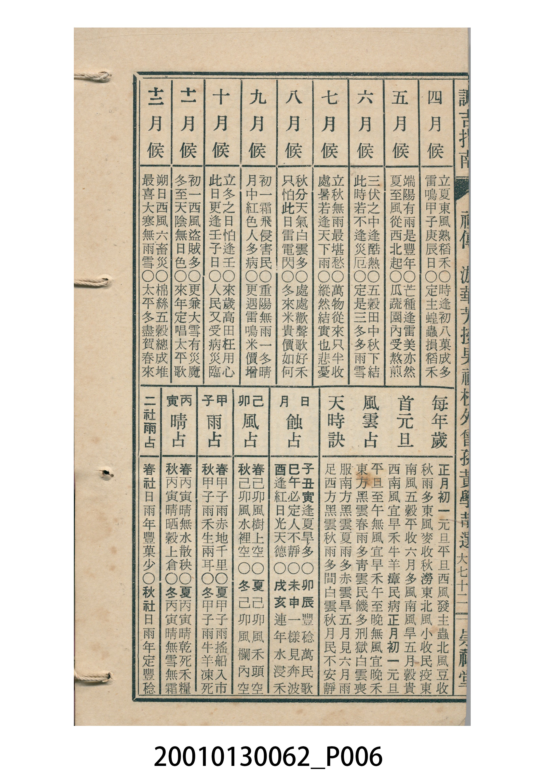民國六十一年歲次壬子崇福堂《通書》 (共10張)