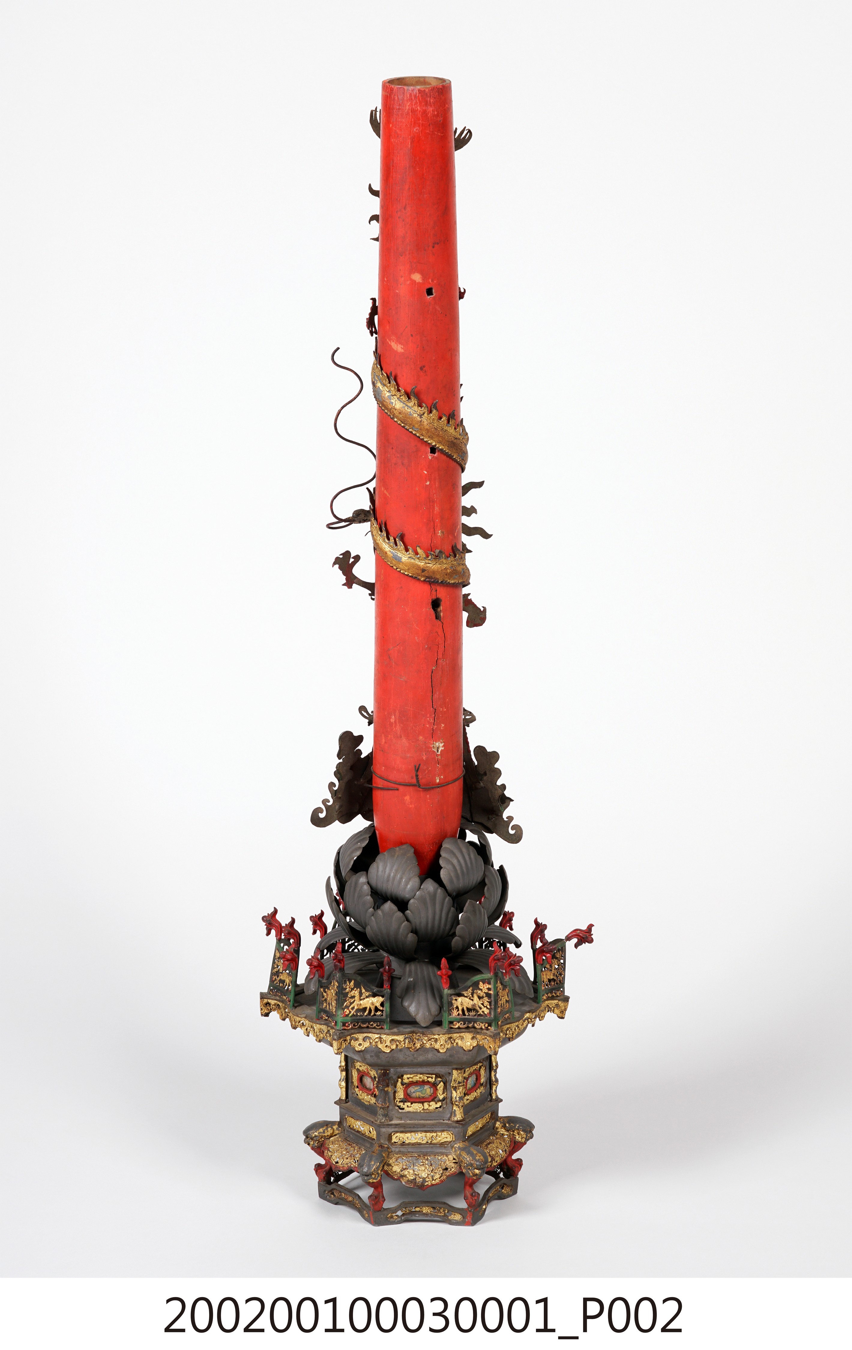 錫製八仙龍燭臺 (共5張)