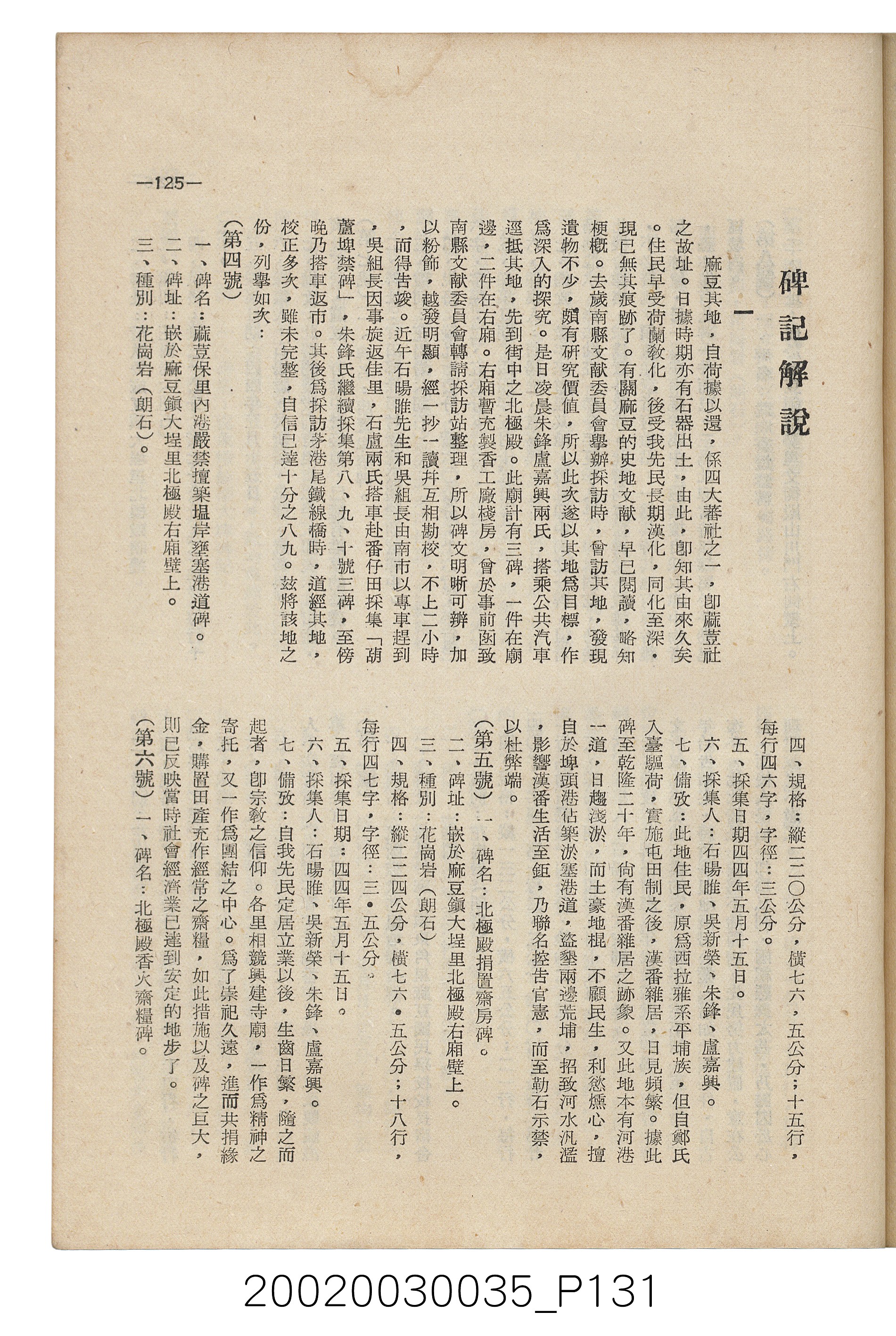 臺南縣文獻委員會編《南瀛文獻》第三卷第一及二期 (共141張)