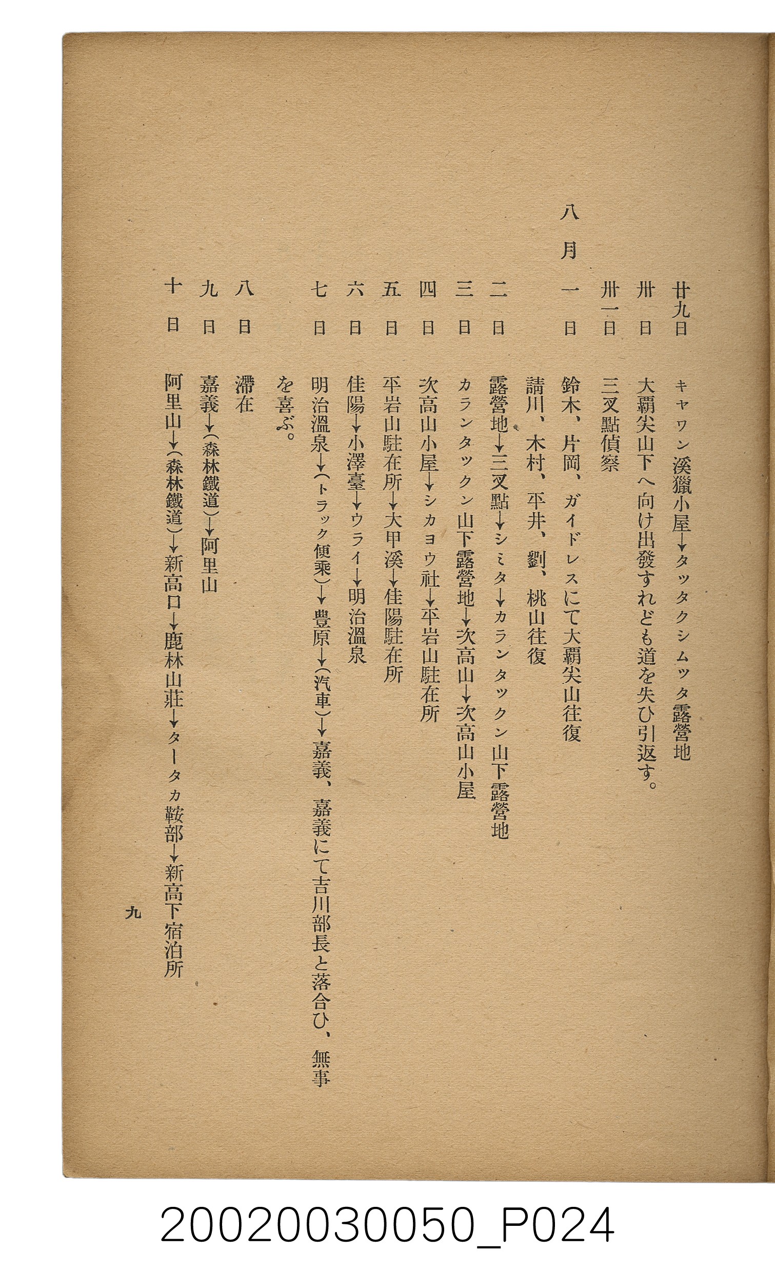 吉川貫二編《臺灣蕃界踏查記：同志社高商山岳部臺灣遠征隊報告書》 (共226張)