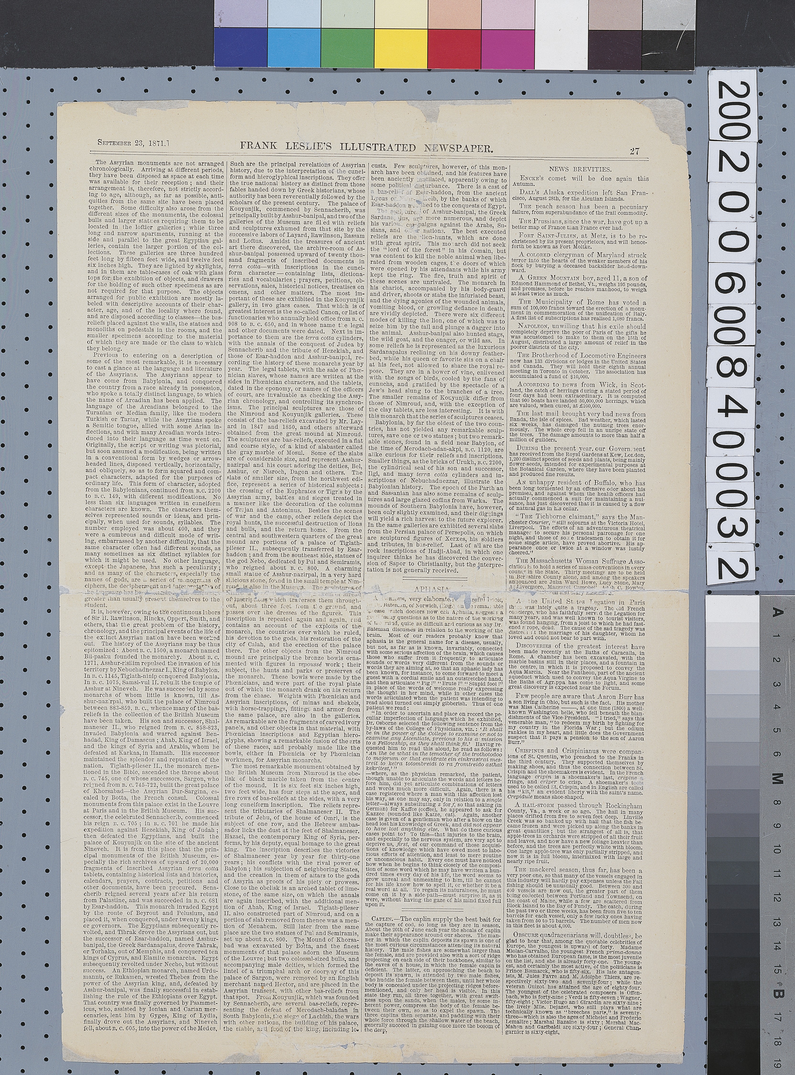1871年9月23日《弗蘭克．萊斯利新聞畫報》之〈大屯山山腳下之茶園景觀〉 (共2張)