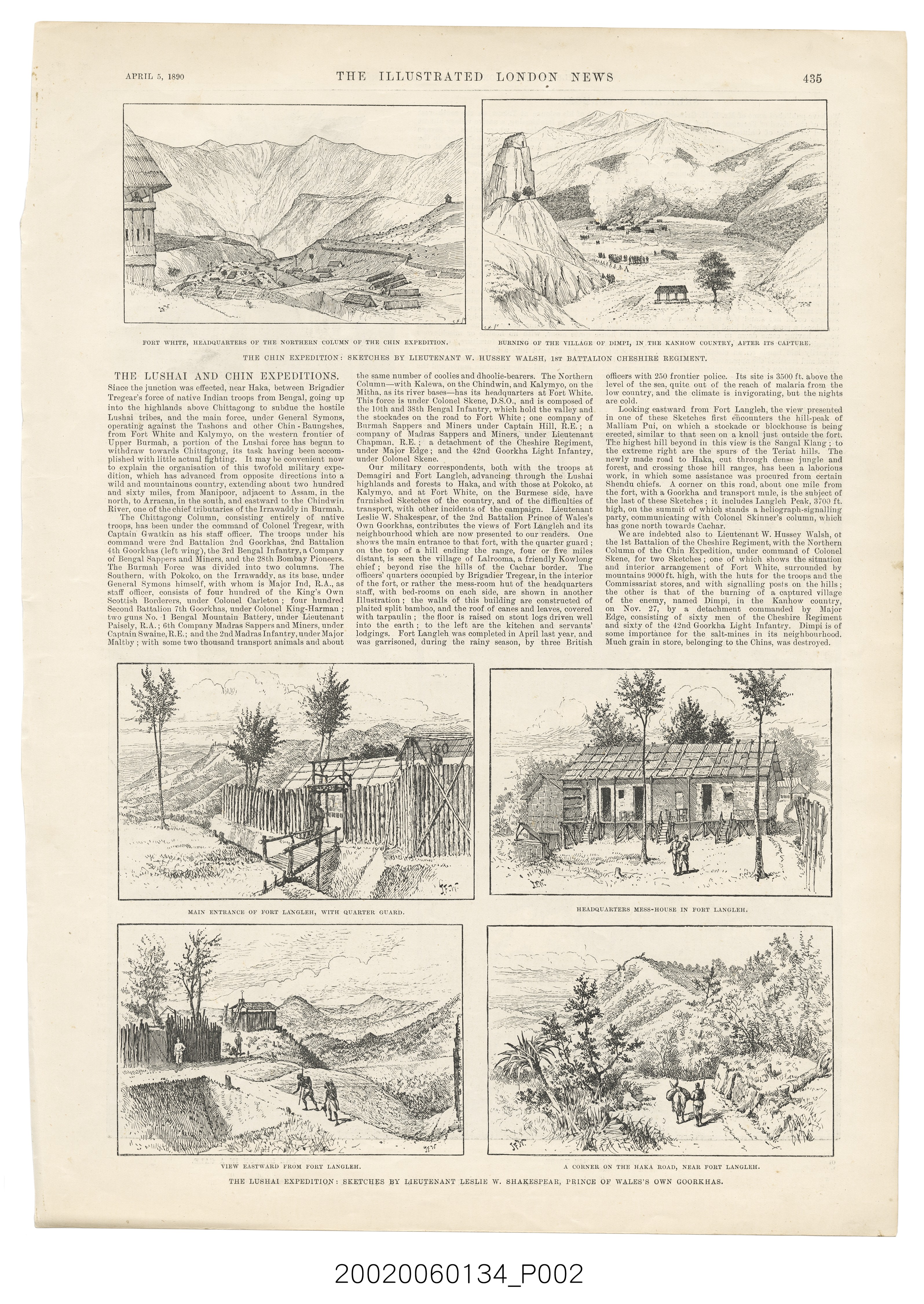 1890年4月5日《倫敦新聞畫報》之〈速寫福爾摩沙 5〉 (共5張)