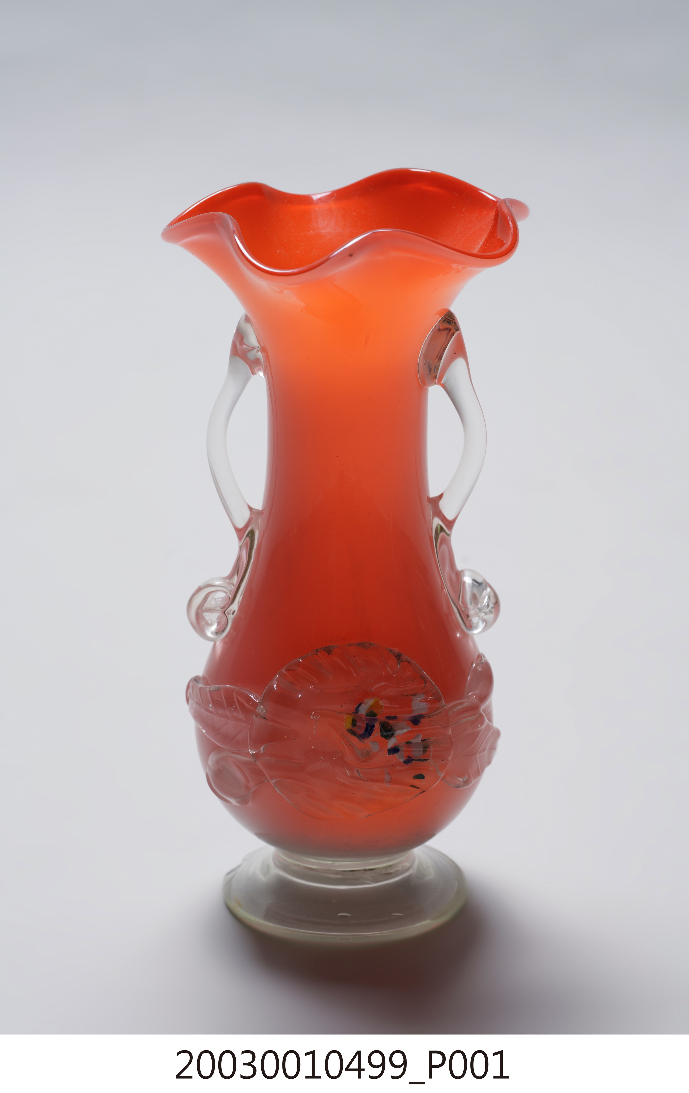 白紅雙色牡丹玻璃花瓶 (共3張)