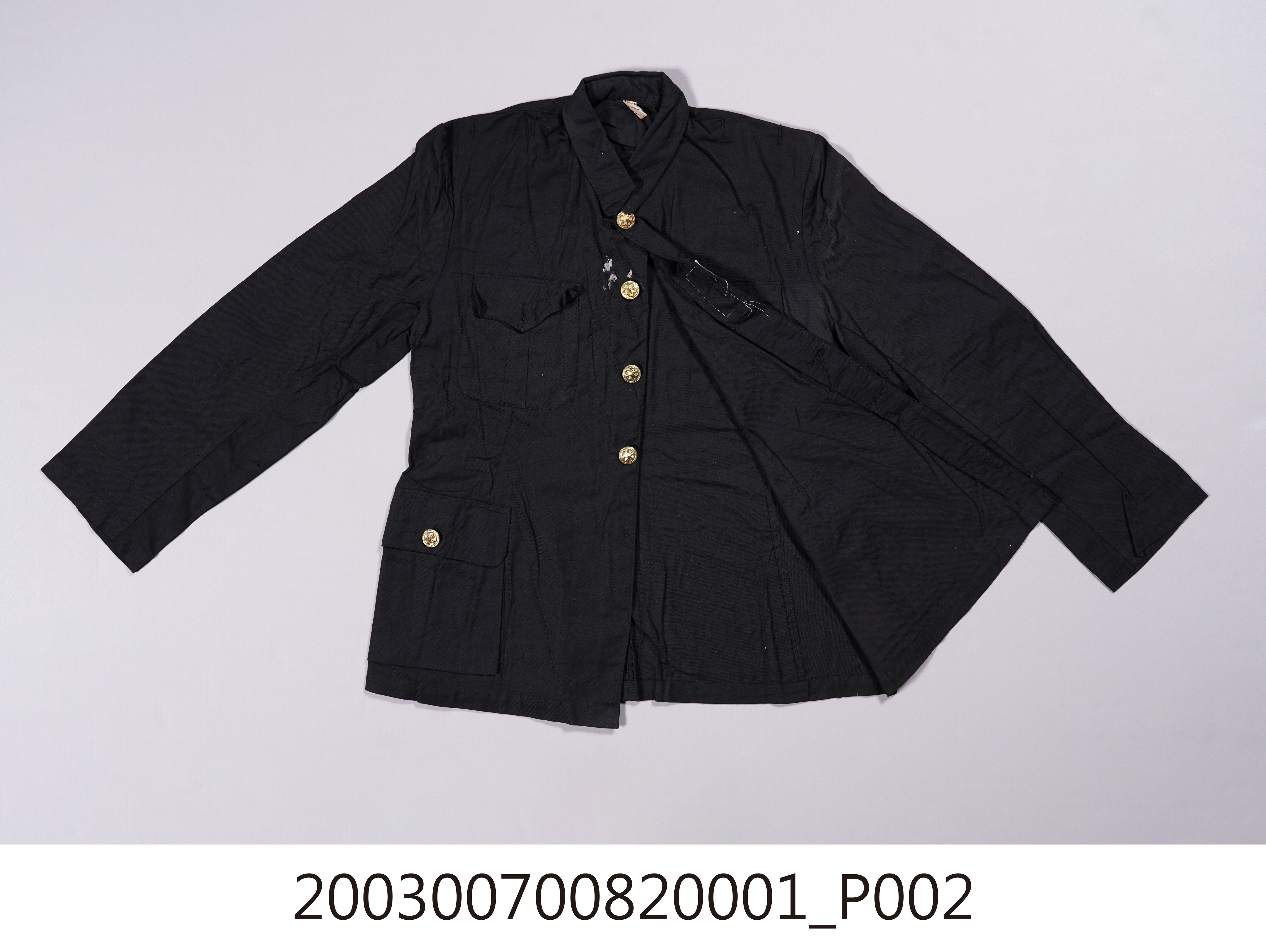 黑棉質襯衫領警服外套 (共8張)