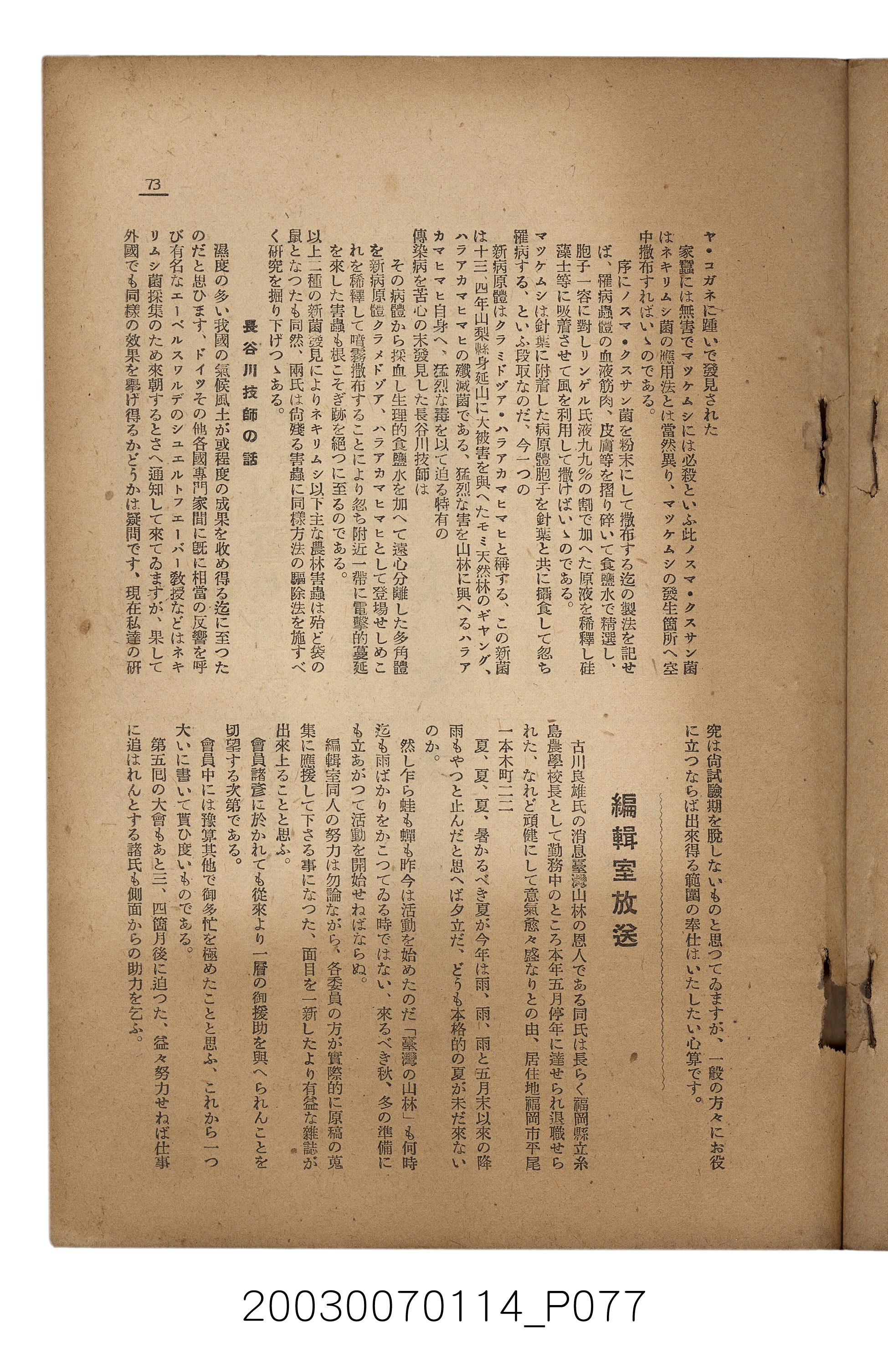社團法人臺灣山林會發行《臺灣的山林》第171號 (共83張)