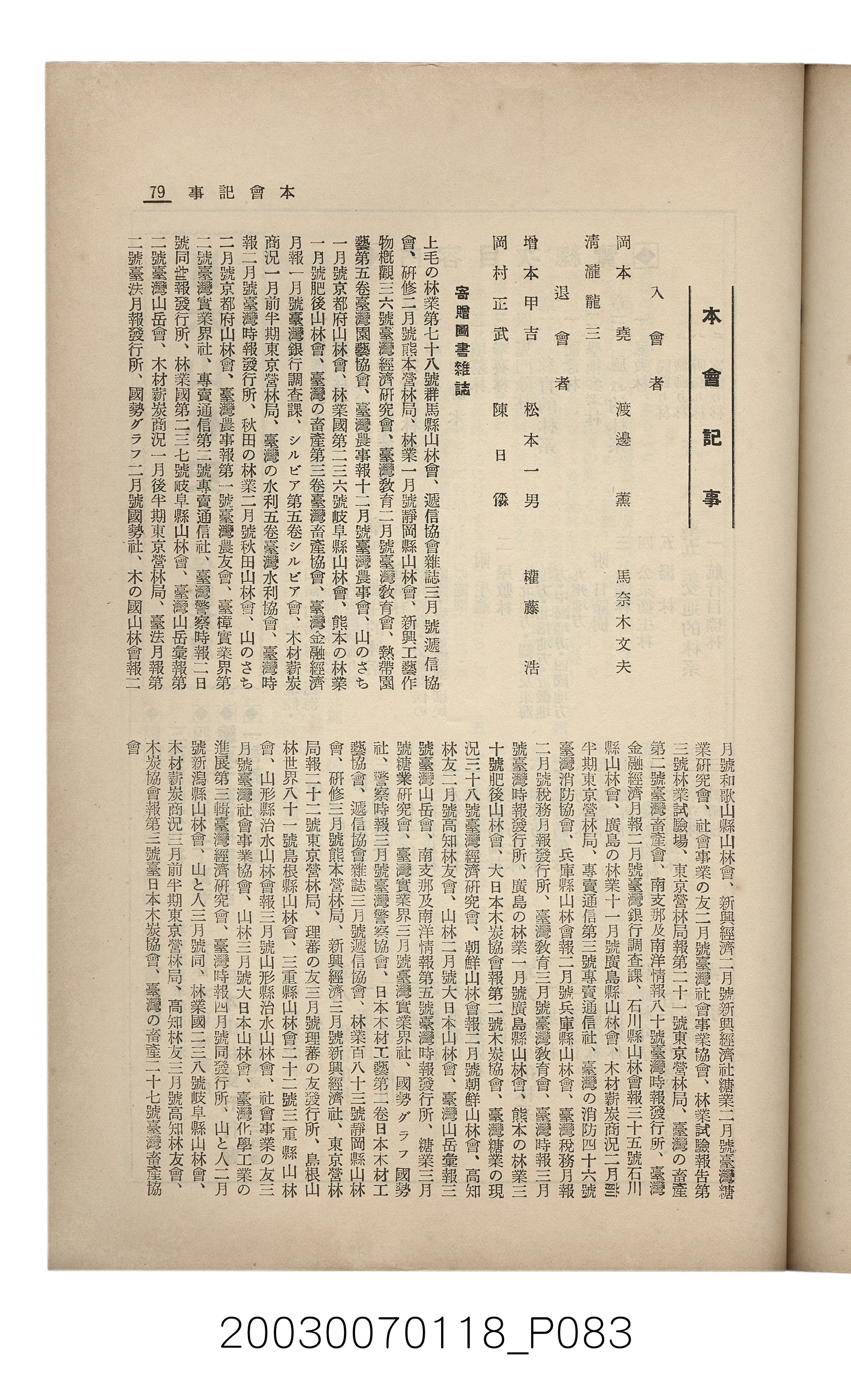 社團法人臺灣山林會發行《臺灣的山林》第108號 (共91張)